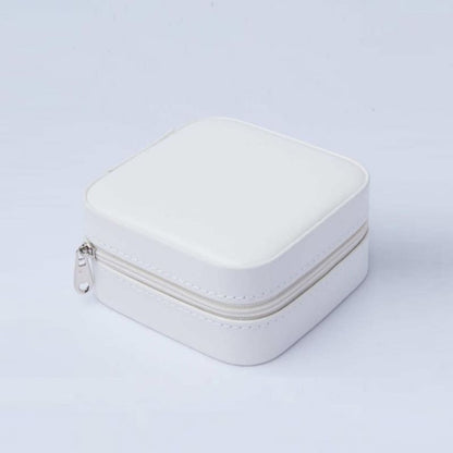 Étui de voyage à bijoux carré en cuir