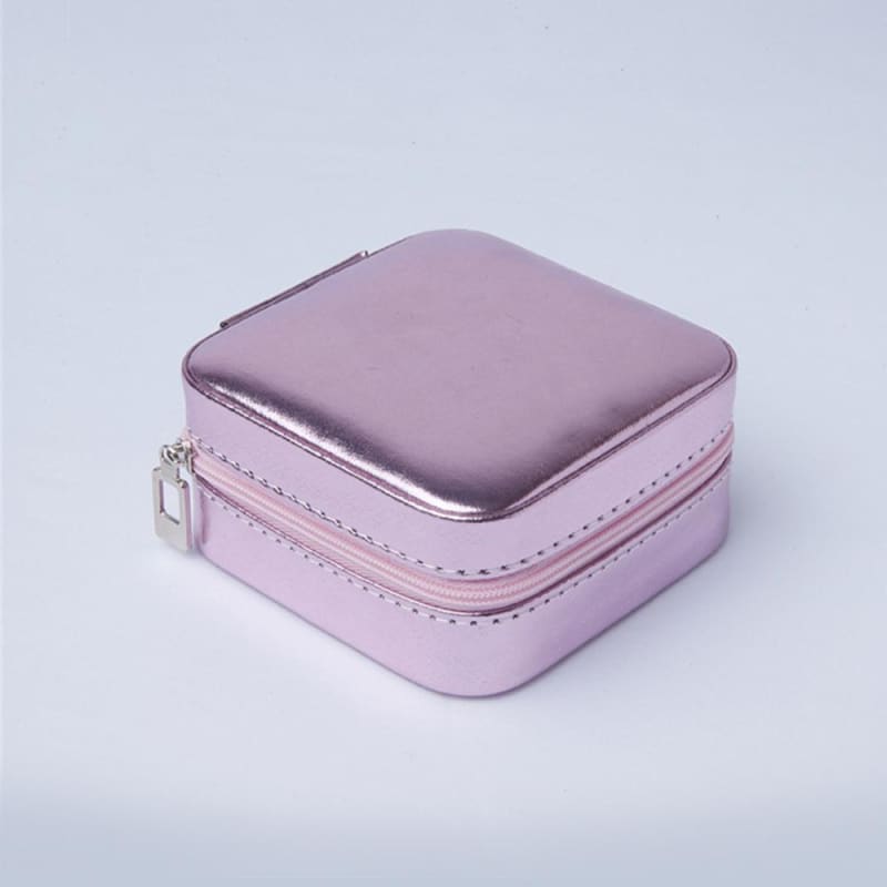 Étui de voyage à bijoux carré en cuir