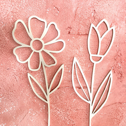 Fleur à bijoux en bois