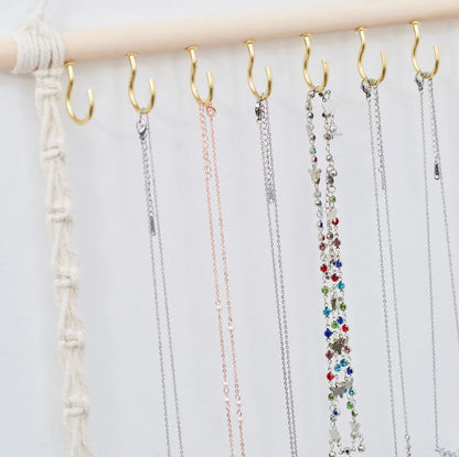 Grand présentoir à bijoux bohème en macramé