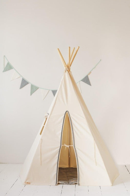 Tipi Enfant « Pompons Gris »