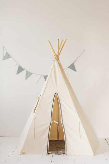 Tipi Enfant « Pompons Gris »