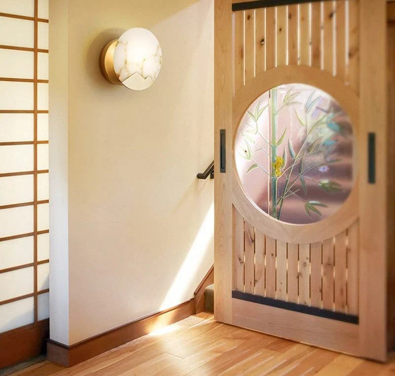 Applique Murale LED Nordic Minimalist - Lampe en Marmor et Laiton avec Dimmer