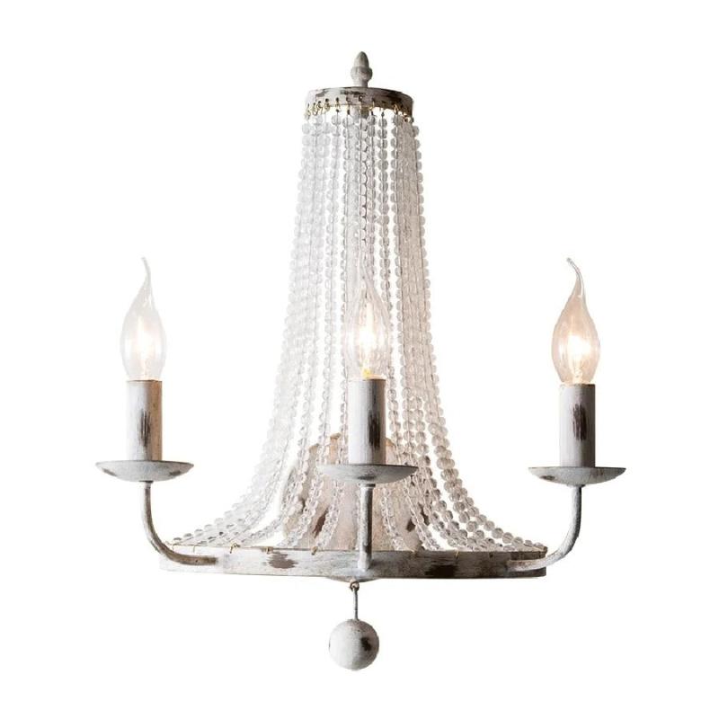 Applique murale pampilles blanc ancien