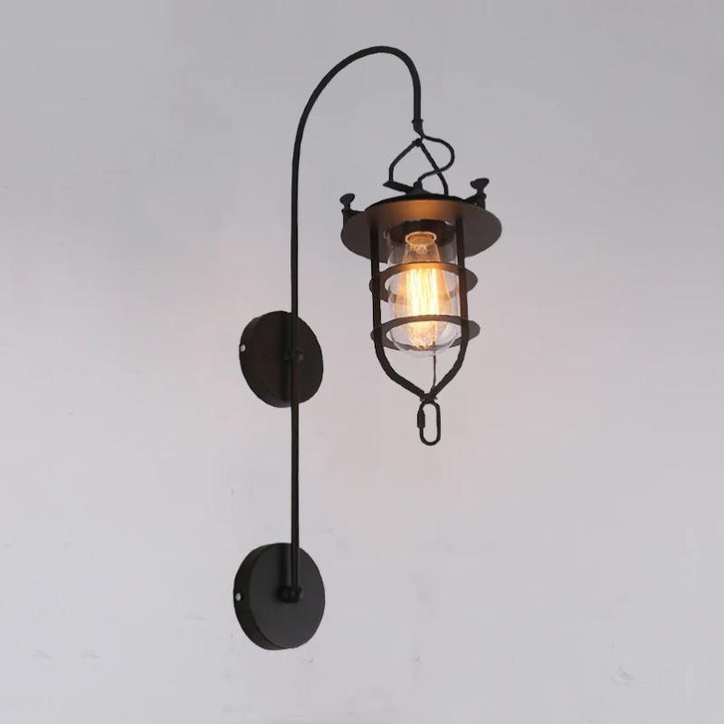 applique murale tulipe ancienne design noir