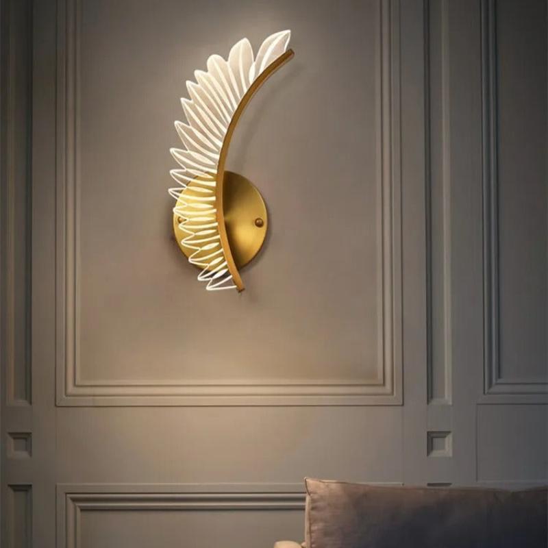 applique murale plume salon moderne