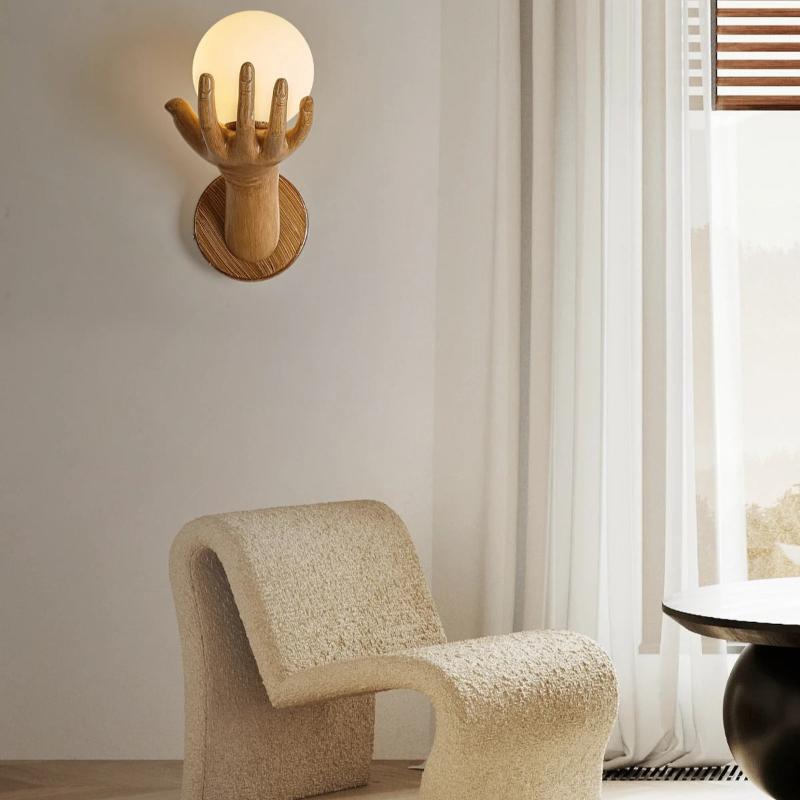 applique murale salle de repos main design