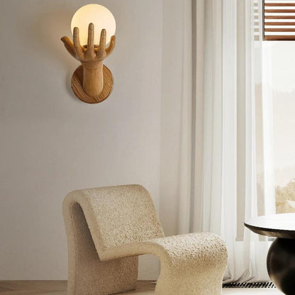 applique murale salle de repos main design