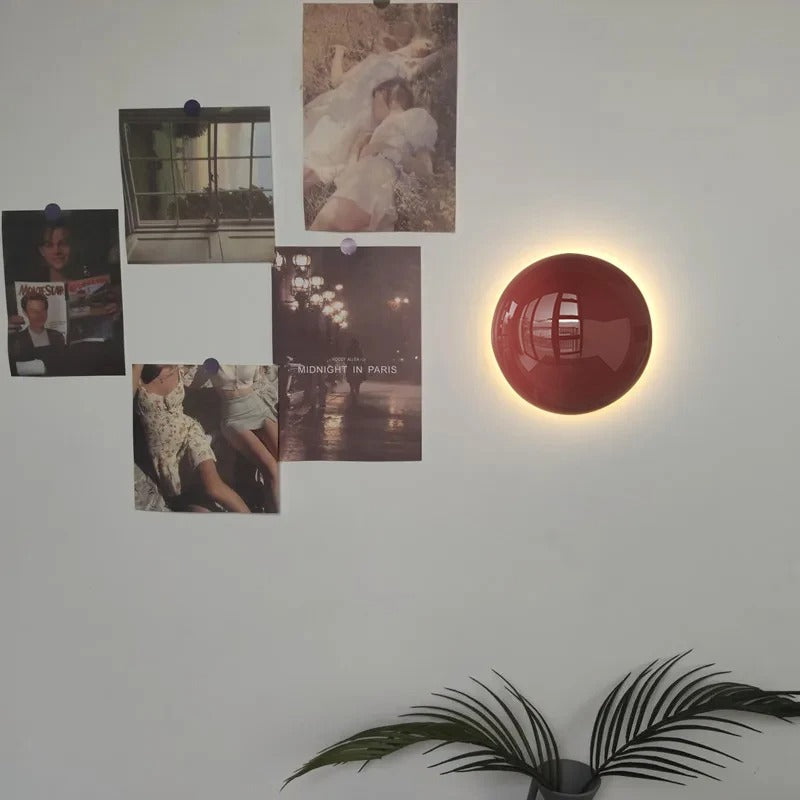 Applique murale solaire rouge avec détecteur de mouvement