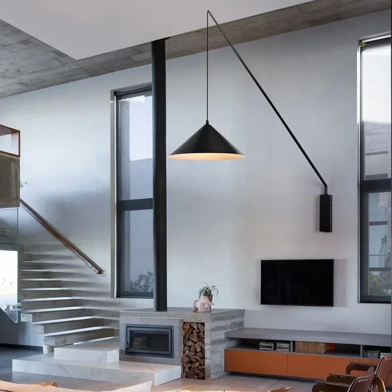 applique murale salon noir longue tige