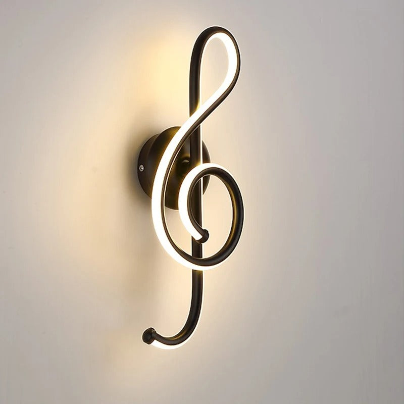 applique murale note de musique noire