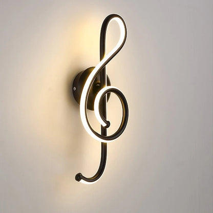 applique murale note de musique noire