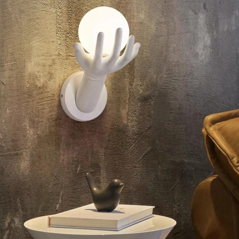 applique murale blanche main moderne