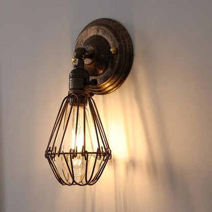 applique murale cage oiseau bronze