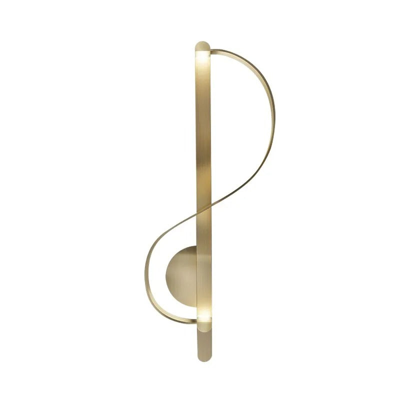 applique murale design led bronze doré