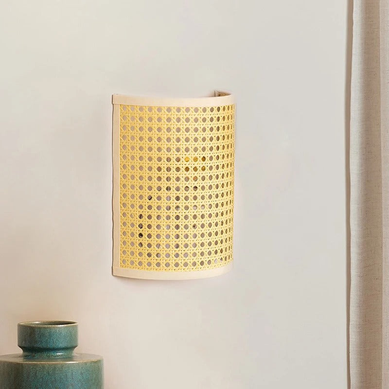 applique murale chambre rotin design