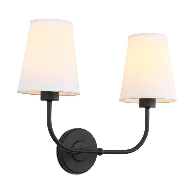 applique murale double eclairage noir design