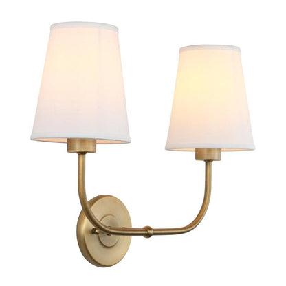 applique murale double eclairage design doré