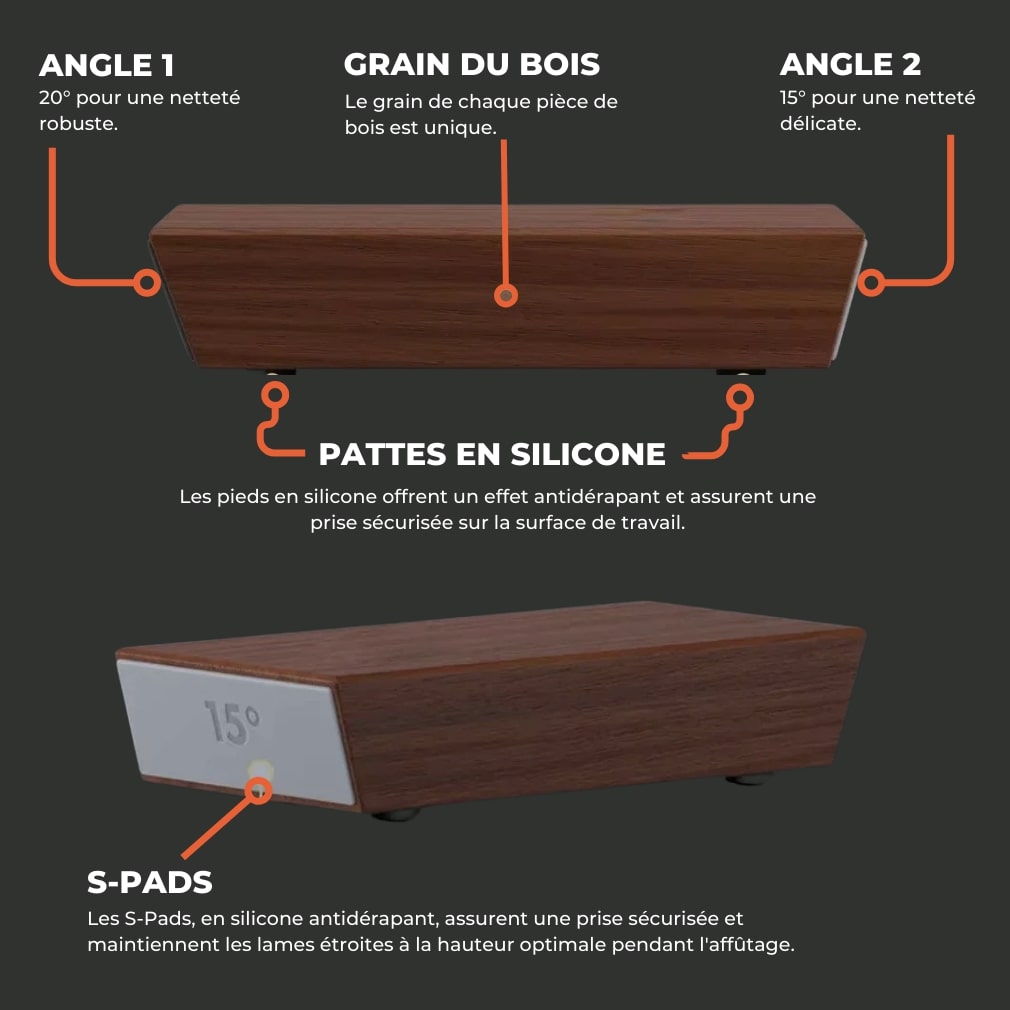 Affûteur Rouleau Couteau en Bois pour Lame de précision