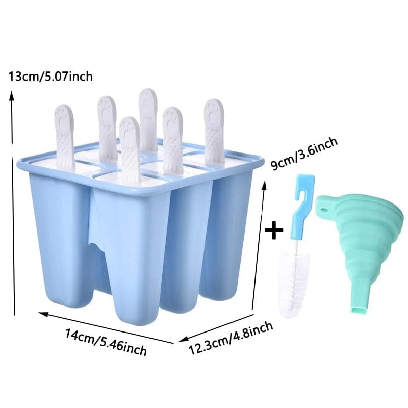 Moule à Glace en Silicone avec Poignée - 4/6 cavités Blue 6