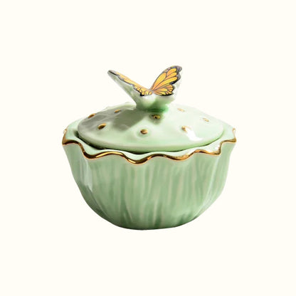 Petite boîte à bijoux papillon en céramique
