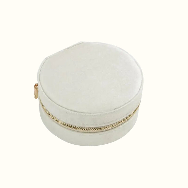 Petite trousse à bijoux ronde en velours