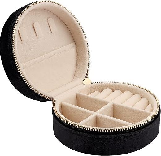 Petite trousse à bijoux ronde en velours