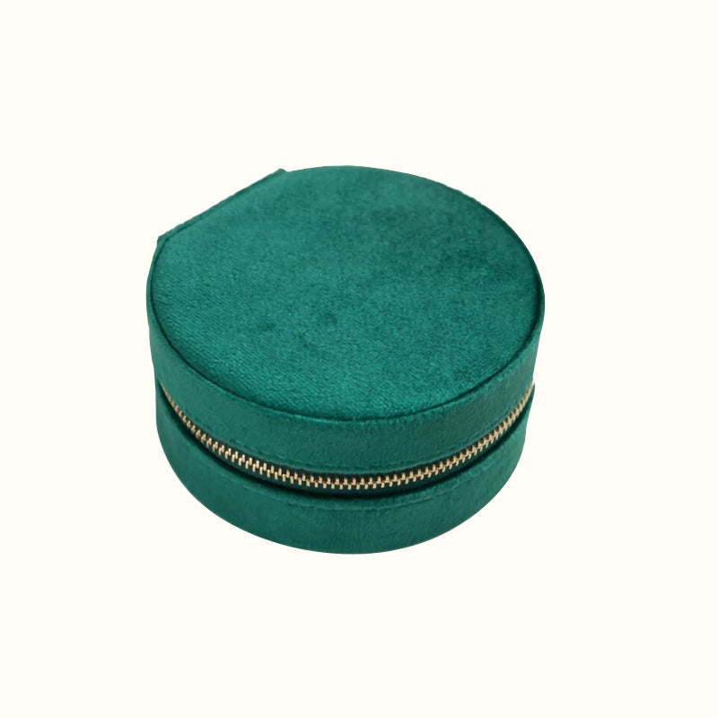 Petite trousse à bijoux ronde en velours