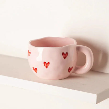 Tasse Céramique HeartSip – Motif Cœur, Design Romantique, 220 ml, Porcelaine Écologique