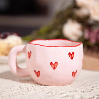 Tasse Céramique HeartSip – Motif Cœur, Design Romantique, 220 ml, Porcelaine Écologique