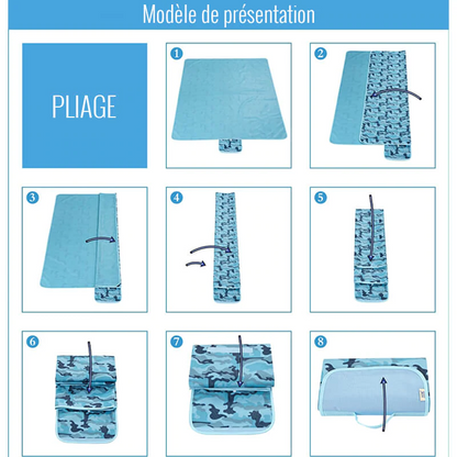 Tapis Pique-Nique Vert Émeraude Rayé