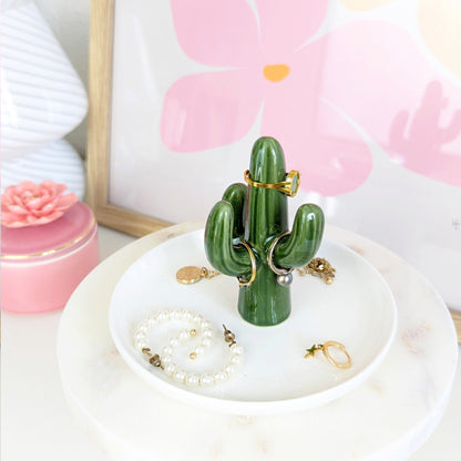 Porte bague cactus en céramique