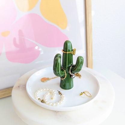 Porte bague cactus en céramique