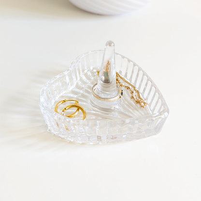 Porte-bagues cœur en verre