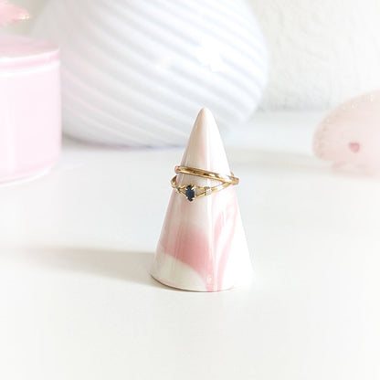 Porte bague cône marbre