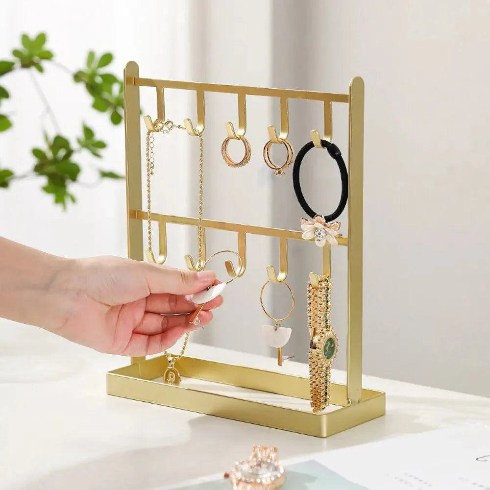 Porte bijoux en métal doré ou noir