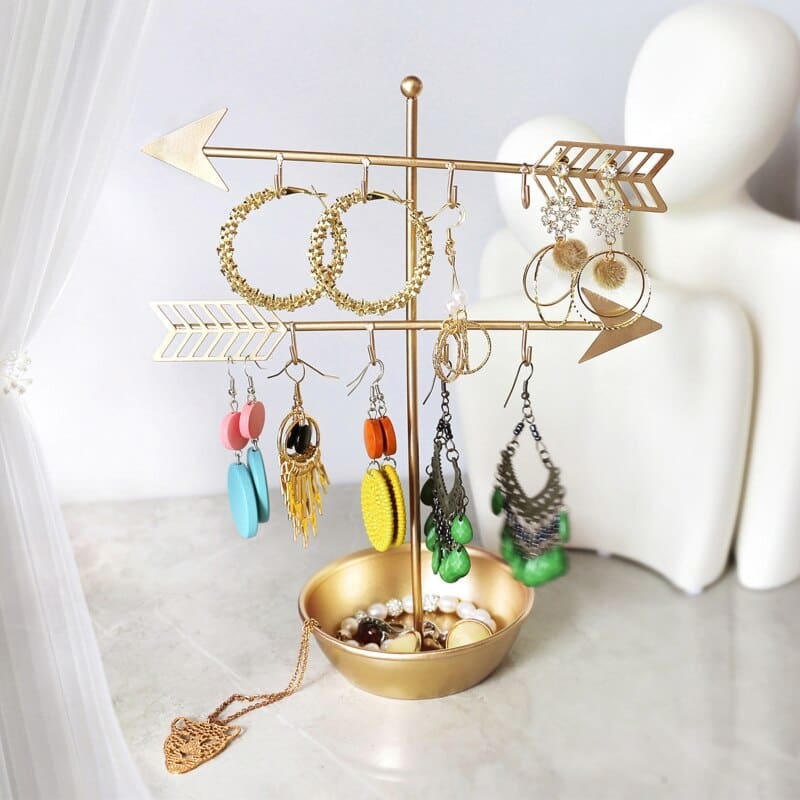 Porte-bijoux flèches et coupelle en métal