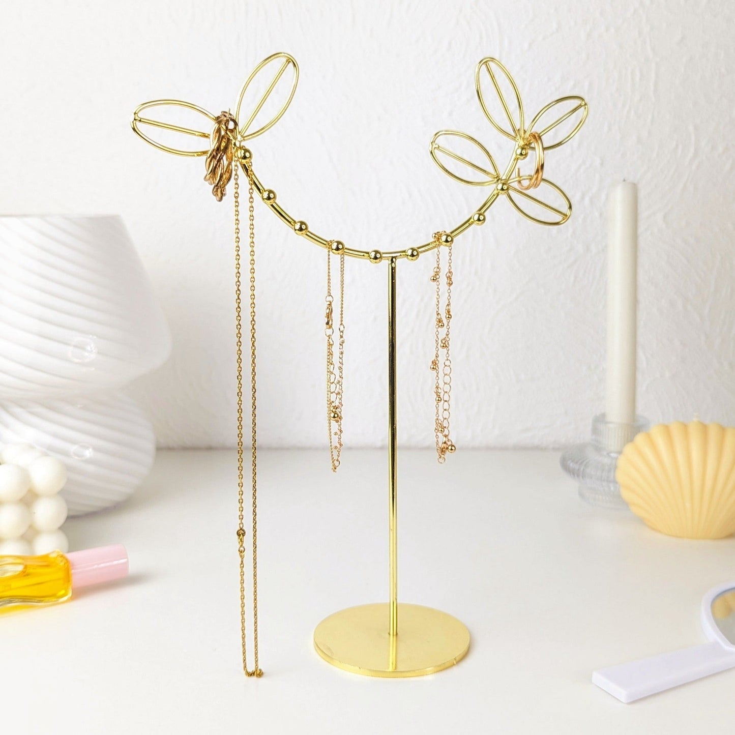 Porte-bijoux fleur en métal