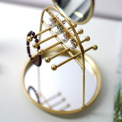 Porte bijoux lapin doré avec miroir