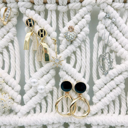 Porte bijoux macramé bohème à suspendre