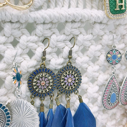 Porte bijoux macramé bohème à suspendre