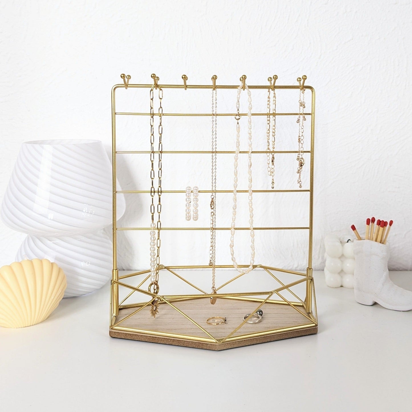 Porte bijoux métal doré