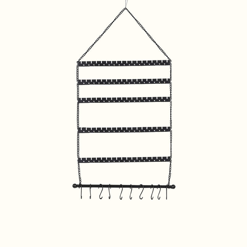 Porte bijoux mural avec crochets en métal