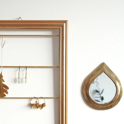 Porte-bijoux mural cadre tableau vintage doré foncé