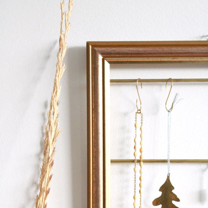 Porte-bijoux mural cadre tableau vintage doré foncé