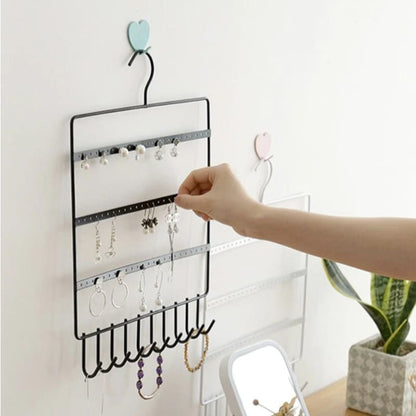 Porte-bijoux mural cintre avec crochets