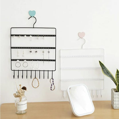 Porte-bijoux mural cintre avec crochets
