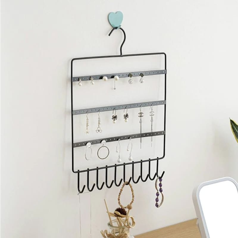 Porte-bijoux mural cintre avec crochets