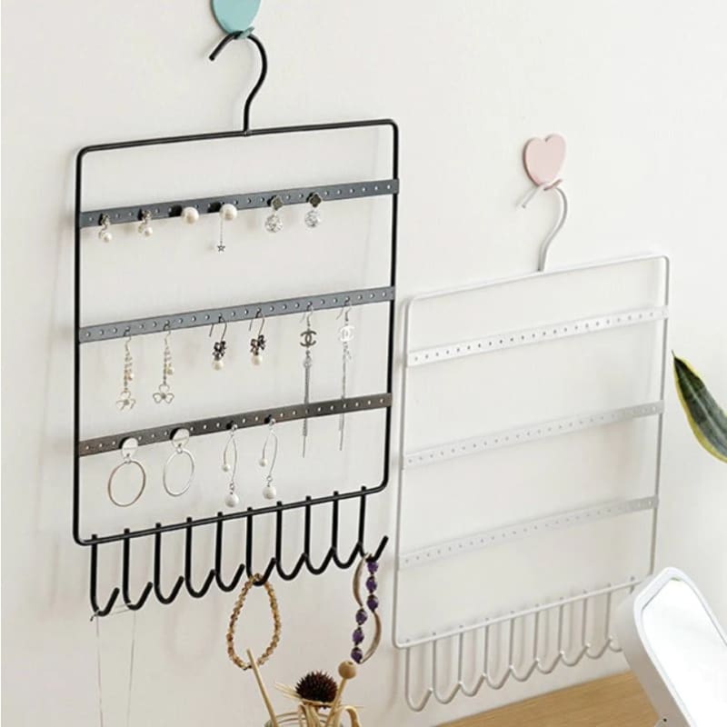 Porte-bijoux mural cintre avec crochets