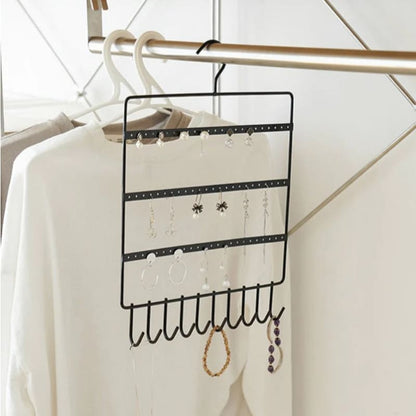 Porte-bijoux mural cintre avec crochets